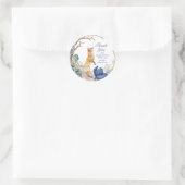 可愛いウッドランドキツネ水彩フローラベビーシャワー ラウンドシール (バッグ)