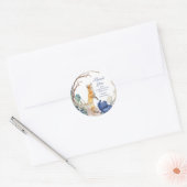 可愛いウッドランドキツネ水彩フローラベビーシャワー ラウンドシール (封筒)