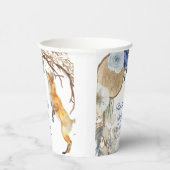 可愛いウッドランドキツネ水彩フローラベビーシャワー 紙コップ (右)