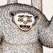 可愛いウッドランドストーリーブックスタイルモンスターまたはビッグフット ポスター