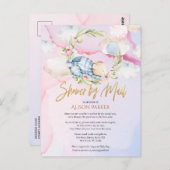 可愛いウッドランドテディベアボーイ赤ちゃんシャワーbyメール ポストカード (正面/裏面)