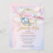 可愛いウッドランドテディベアボーイ赤ちゃんシャワーbyメール 招待状 (正面/裏面)