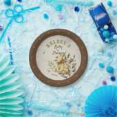 可愛いウッドランドテディベア男の子ベビーシャワー ペーパープレート (パーティー)