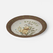 可愛いウッドランドテディベア男の子ベビーシャワー ペーパープレート (アングル)