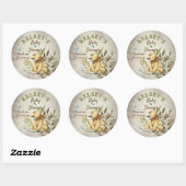 可愛いウッドランドテディベア男の子ベビーシャワー ラウンドシール (シート)