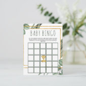 可愛いウッドランドテディベア赤ちゃんシャワービンゴカード ポストカード (スタンド正面)