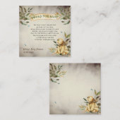 可愛いウッドランドテディベア赤ちゃんシャワー予約リクエスト エンクロージャーカード (正面/裏面)