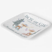 可愛いウッドランドディアウィンターベビージェンダー公開 ペーパープレート (傾斜あり)