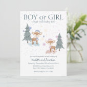 可愛いウッドランドディアウィンターベビージェンダー公開 招待状 (スタンド正面)