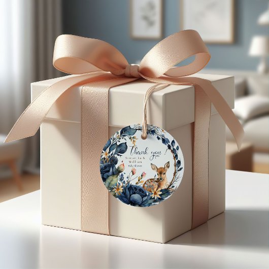 可愛いウッドランドディアブルー離れ花 フェイバータグ