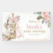 可愛いウッドランドディアボホトライバルウェルカムバックドロップ 横断幕 (横)