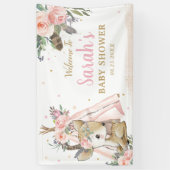 可愛いウッドランドディアボホトライバルウェルカムバックドロップ 横断幕 (縦)