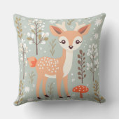 可愛いウッドランドディアー、森の友男女兼用達 クッション (裏面)