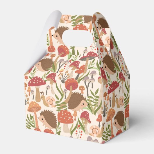 可愛いウッドランドハリネズミ愛好家タイルパーティー フェイバーボックス (正面サイド)