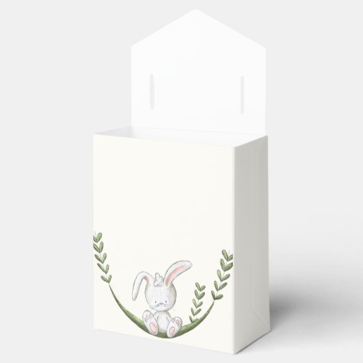 可愛いウッドランドバニーベビーシャワー フェイバーボックス (オープン)