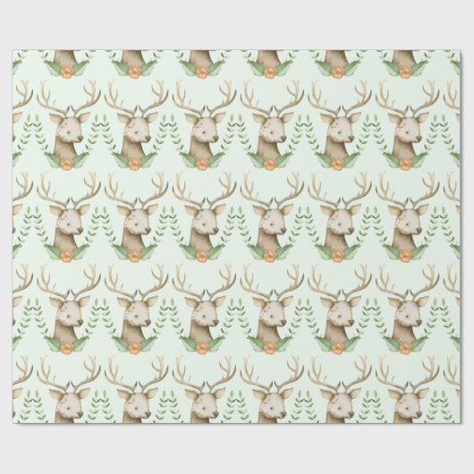 可愛いウッドランドフォレストアニマルディアスウィート ラッピングペーパー (フラット)