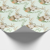 可愛いウッドランドフォレストアニマルディアスウィート ラッピングペーパー (角)