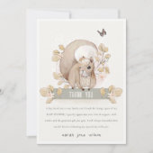 可愛いウッドランドフォレストフローラリス赤ちゃんシャワー サンキューカード (正面)