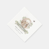 可愛いウッドランドフォレストフローラリス赤ちゃんシャワー スタンダードカクテルナプキン (角)