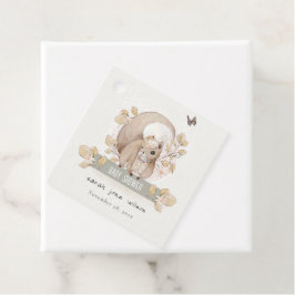 可愛いウッドランドフォレストフローラリス赤ちゃんシャワー フェイバータグ