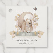 可愛いウッドランドフォレストフローラリス赤ちゃんシャワー フェイバータグ (正面)