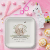 可愛いウッドランドフォレストフローラリス赤ちゃんシャワー ペーパープレート (パーティー)