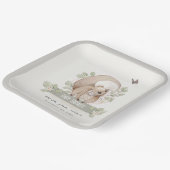 可愛いウッドランドフォレストフローラリス赤ちゃんシャワー ペーパープレート (傾斜あり)