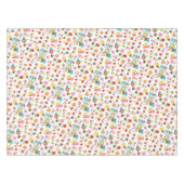 可愛いウッドランドフクロウ&フラワーベビーガール赤ちゃんシャワー テーブルクロス (正面(横))