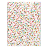 可愛いウッドランドフクロウ&フラワーベビーガール赤ちゃんシャワー テーブルクロス (正面)