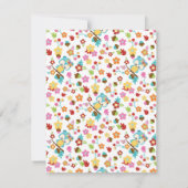 可愛いウッドランドフクロウ&フラワーベビーガール赤ちゃんシャワー 招待状 (裏面)