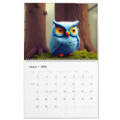 可愛いウッドランドフクロベビーシャワーチャイルド子供部屋デコール カレンダー (3月 2026)