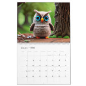 可愛いウッドランドフクロベビーシャワーチャイルド子供部屋デコール カレンダー (1月 2026)