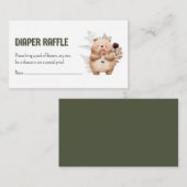 可愛いウッドランドフレンズおむつラッフル エンクロージャーカード (正面/裏面)