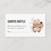 可愛いウッドランドフレンズおむつラッフル エンクロージャーカード (正面)