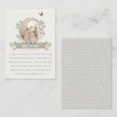 可愛いウッドランドフローラリスの赤ちゃんシャワー用の本 エンクロージャーカード (正面/裏面)