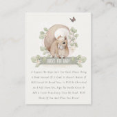 可愛いウッドランドフローラリスの赤ちゃんシャワー用の本 エンクロージャーカード (正面)