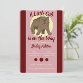 可愛いウッドランドブラウンベアかわいい赤ちゃんシャワー 招待状 (スタンド正面)