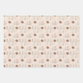 可愛いウッドランドヘッジホッグパターン ラッピングペーパーシート (正面2)