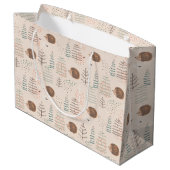 可愛いウッドランドヘッジホッグパターン ラージペーパーバッグ (裏面アングル)