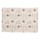 可愛いウッドランドヘッジホッグパターン 枕カバー (裏面)