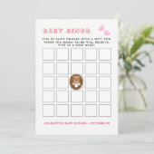可愛いウッドランドヘッジホッグ赤ちゃんガールシャワービンゴゲーム 招待状 (スタンド正面)