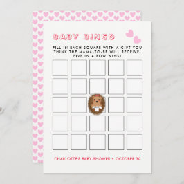 可愛いウッドランドヘッジホッグ赤ちゃんガールシャワービンゴゲーム 招待状