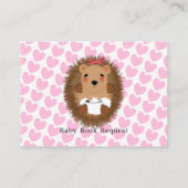 可愛いウッドランドヘッジホッグ赤ちゃんシャワーブックリクエスト エンクロージャーカード (裏面)