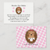 可愛いウッドランドヘッジホッグ赤ちゃんシャワーブックリクエスト エンクロージャーカード (正面/裏面)