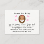 可愛いウッドランドヘッジホッグ赤ちゃんシャワーブックリクエスト エンクロージャーカード (正面)