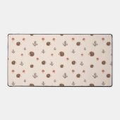 可愛いウッドランドヘッジホッグ&マッシュルームパターン デスクマット (正面)