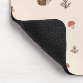 可愛いウッドランドヘッジホッグ&マッシュルームパターン マウスパッド (コーナー)