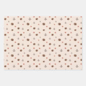 可愛いウッドランドヘッジホッグ&マッシュルームパターン ラッピングペーパーシート (正面3)