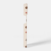 可愛いウッドランドヘッジホッグ&マッシュルームパターン iPhoneケース (右側面)