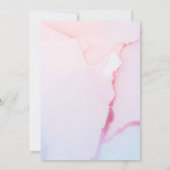 可愛いウッドランドベアフローラピンクスカイバーチャルシャワー 招待状 (裏面)